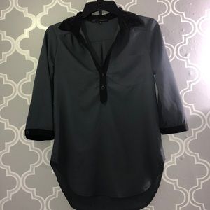 Black and grey sequin blouse